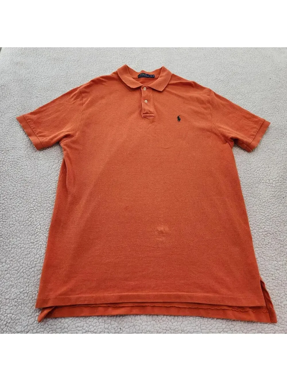 Polo Ralph Lauren Shirt Mens XL Orange Short Sleeve Green Pony Golf Polo Y2K